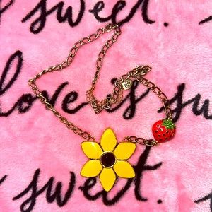 Betsey Johnson Strawberry Sunflower Necklace